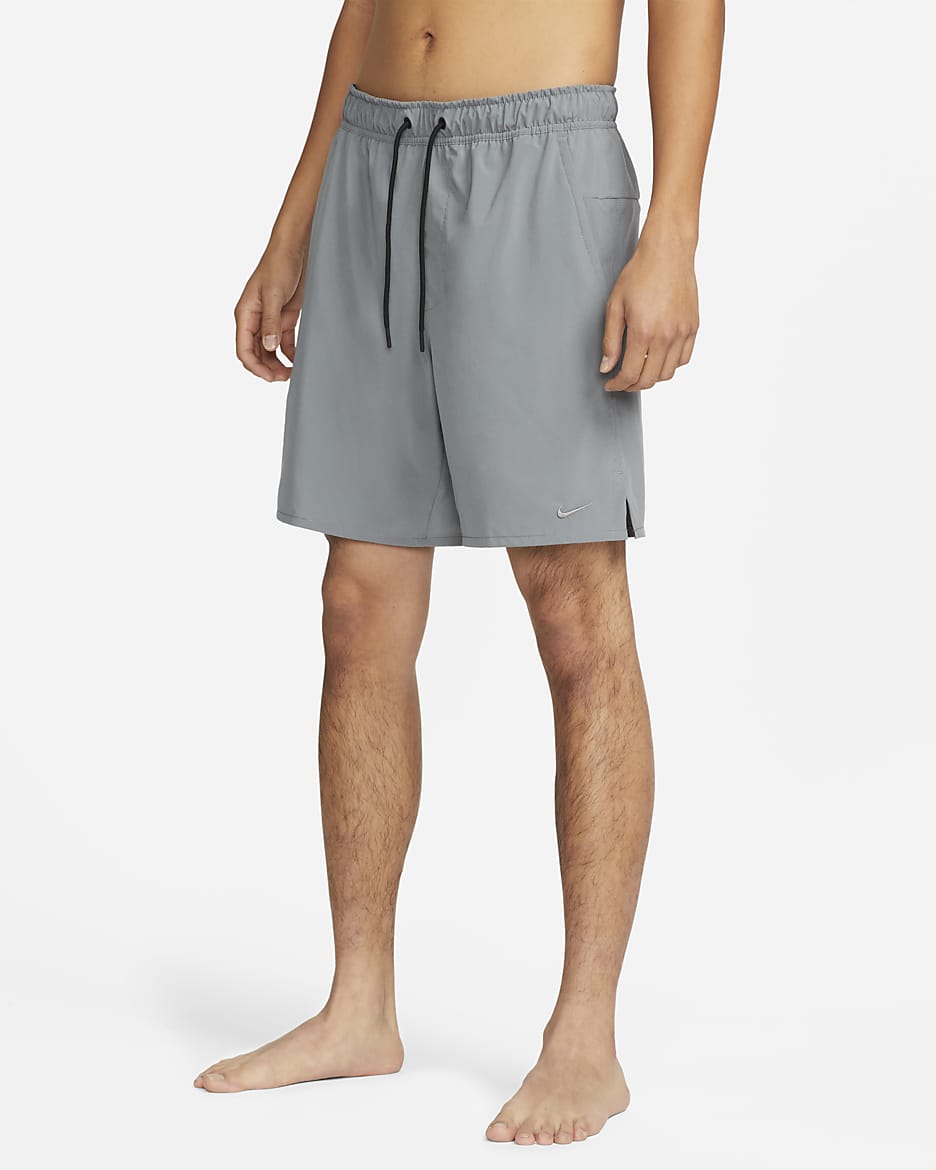 Nike Dri-FIT Unlimited 男款 7" 無襯裡多功能短褲 - Smoke Grey/黑色/Smoke Grey