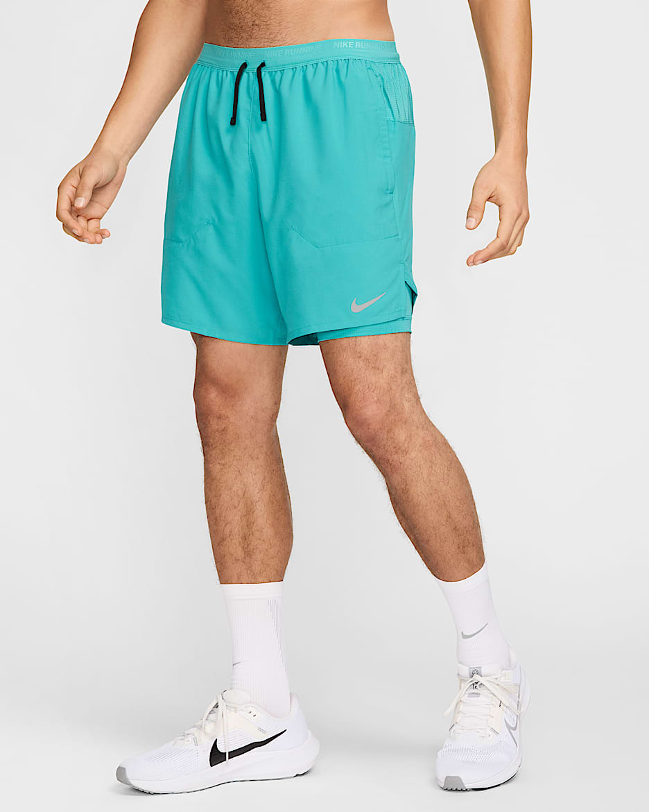Nike Stride Men's Dri-FIT 18cm (approx.) 2-in-1 Running Shorts - Dusty Cactus/Dusty Cactus/Black