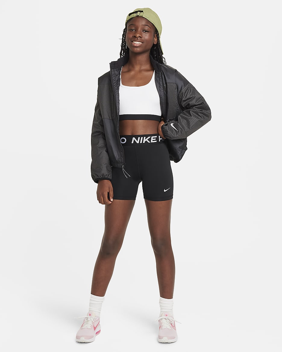 Kraťasy Nike Pro pro větší děti (dívky) - Černá/Bílá