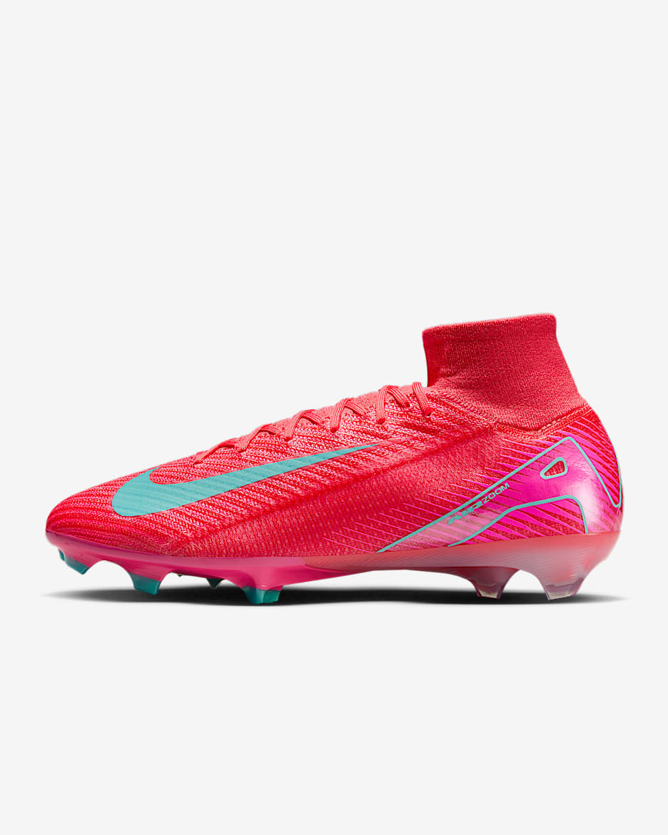 Nike Mercurial Superfly 10 Elite FG High-Top Football Boot - Ember Glow/Aurora Green