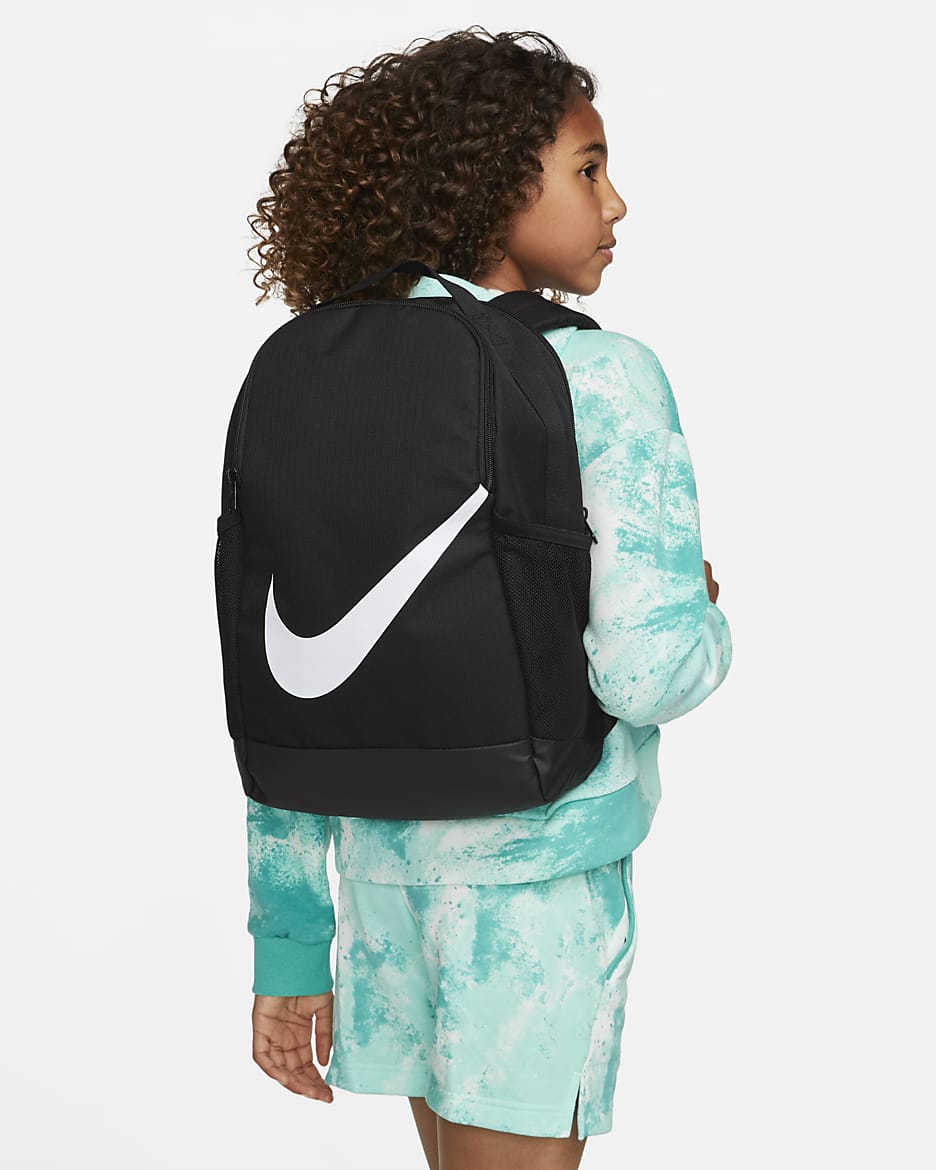 Nike Brasilia-rygsæk til børn (18L) - sort/sort/hvid
