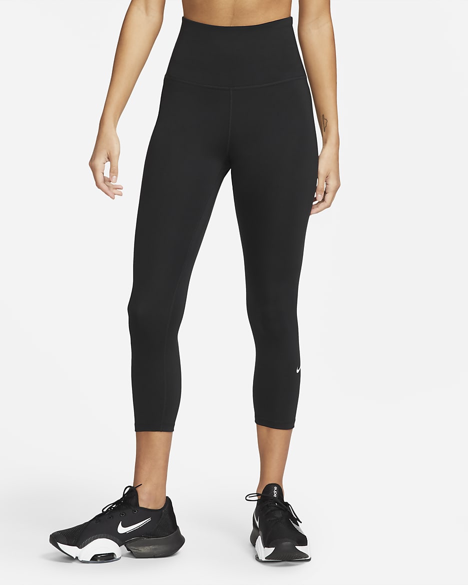 Nike One Women's High-Rise Cropped Leggings - Black/White