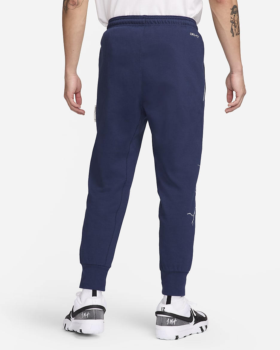 Ja Standard Issue Men's Dri-FIT Jogger Basketball Pants - Midnight Navy/Football Grey