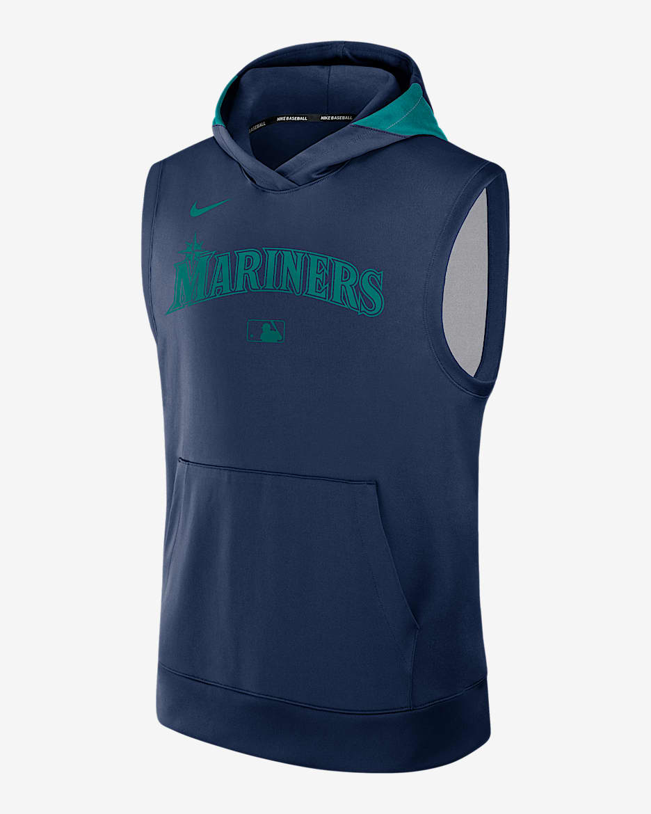 Seattle Mariners Authentic Collection Men’s Nike Dri-FIT MLB Sleeveless Pullover Hoodie - Navy