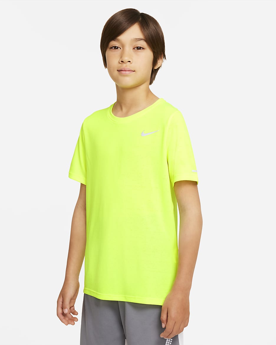 Maglia da training Nike Dri-FIT Miler – Ragazzo - Volt