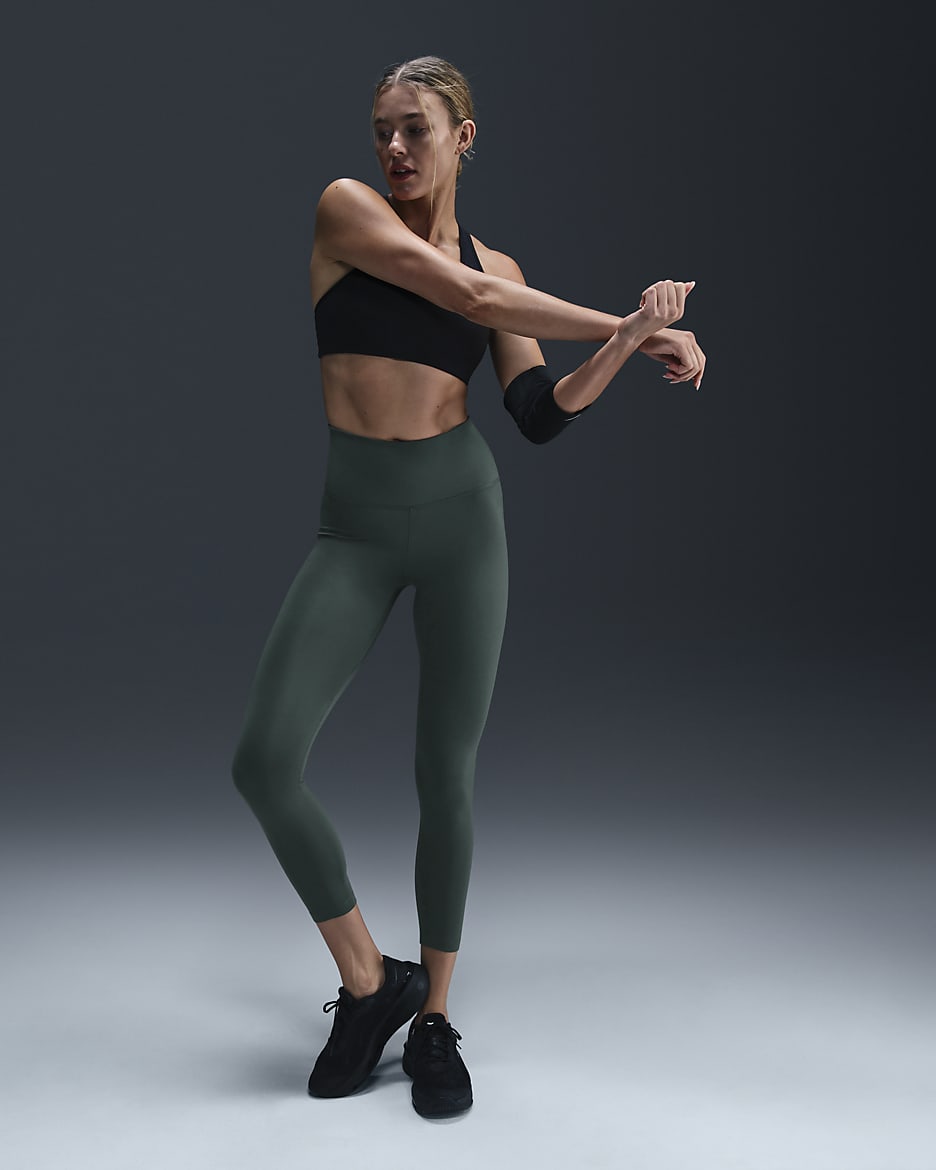 Leggings de tiro alto de 7/8 para mujer Nike Therma--FIT One - Verde vintage/Blanco