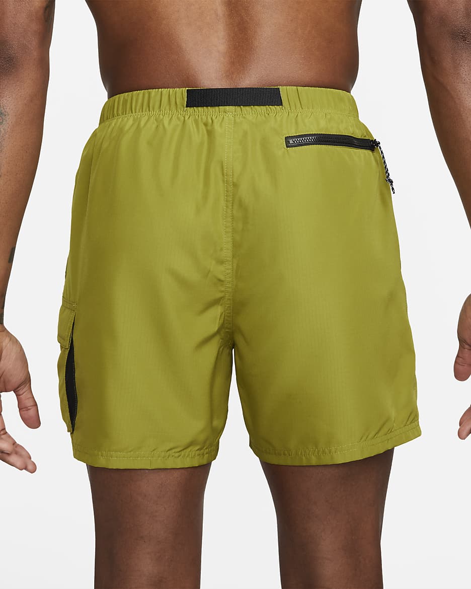 Nike Men's 5" Belted Packable Swim Trunks - Moss