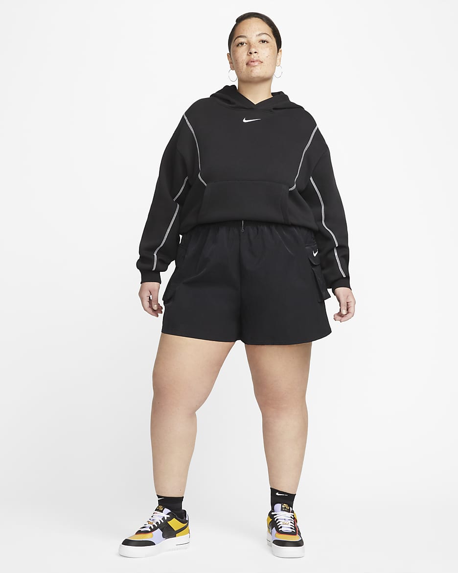 Nike Sportswear Women's Woven High-Rise Shorts (Plus Size) - Black/White