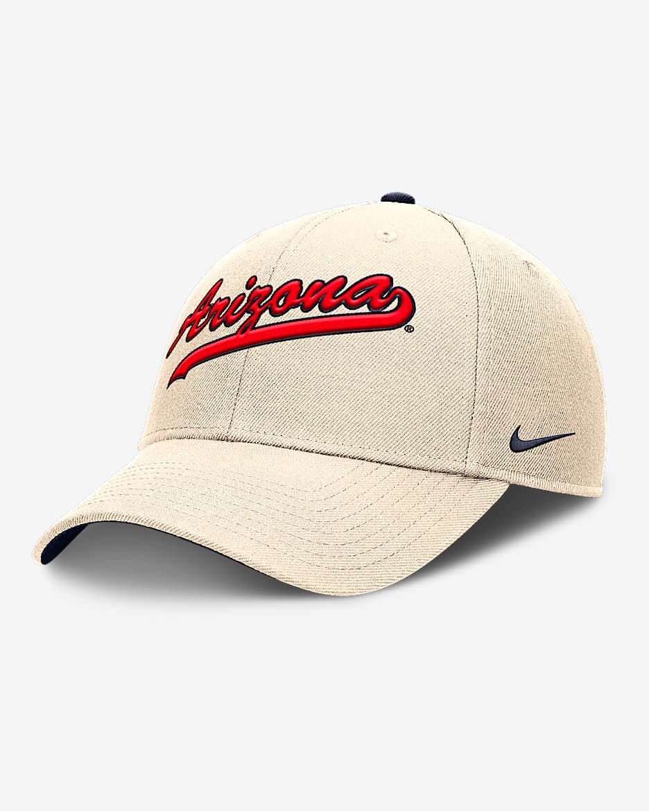 Gorra universitaria Nike ajustable para hombre Arizona Wildcats Primetime Rise - Natural