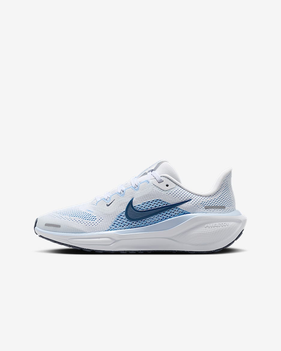 Nike Pegasus 41 Older Kids' Road Running Shoes - White/Aluminium/Football Grey/Diffused Blue