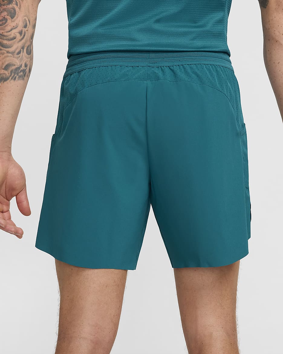 Rafa Men's Nike Dri-FIT ADV 18cm (approx.) Tennis Shorts - Geode Teal/Volt