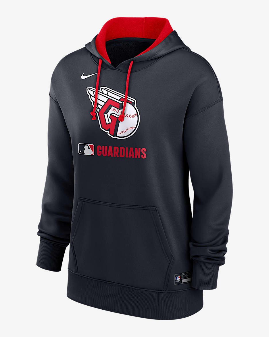 Cleveland Guardians Authentic Collection Women's Nike Therma MLB Pullover Hoodie - Navy