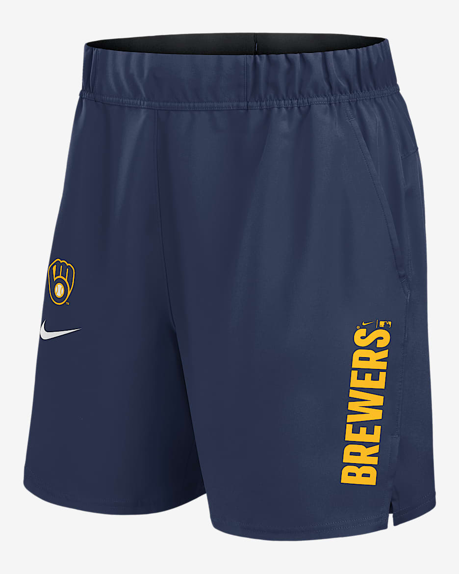 Shorts Nike Dri-FIT de la MLB para hombre Milwaukee Brewers Victory - Azul marino
