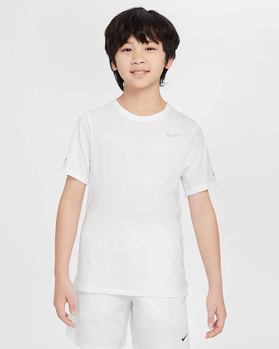 Camisola de treino Nike Dri-FIT Miler Júnior (Rapaz) - Branco