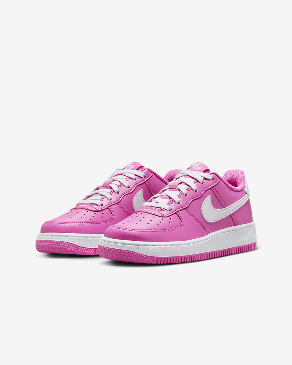 Chaussure Nike Air Force 1 pour ado - Playful Pink/Blanc