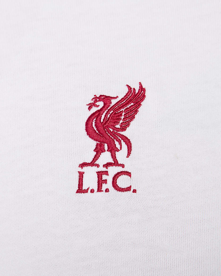 Playera de fútbol Nike para hombre Liverpool FC Premium Essential - Blanco