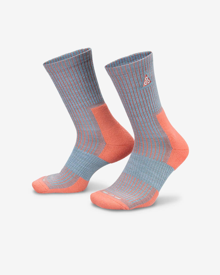 Nike ACG Everyday Cushioned Crew Socks (1 Pair) - Denim Turquoise/Light Wild Mango/Cerulean/Glacier Blue