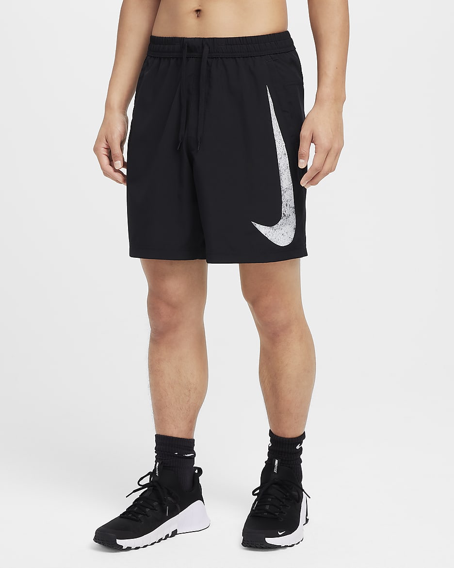 Nike Form Swoosh Men's Dri-FIT 18cm (approx.) Unlined Versatile Shorts - Black/White