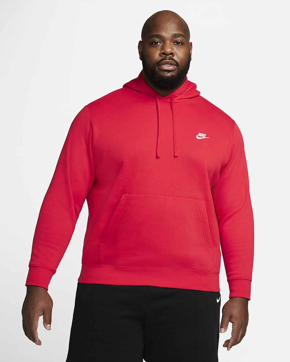 Nike Sportswear Club Fleece Pullover Hoodie - University Red/University Red/White