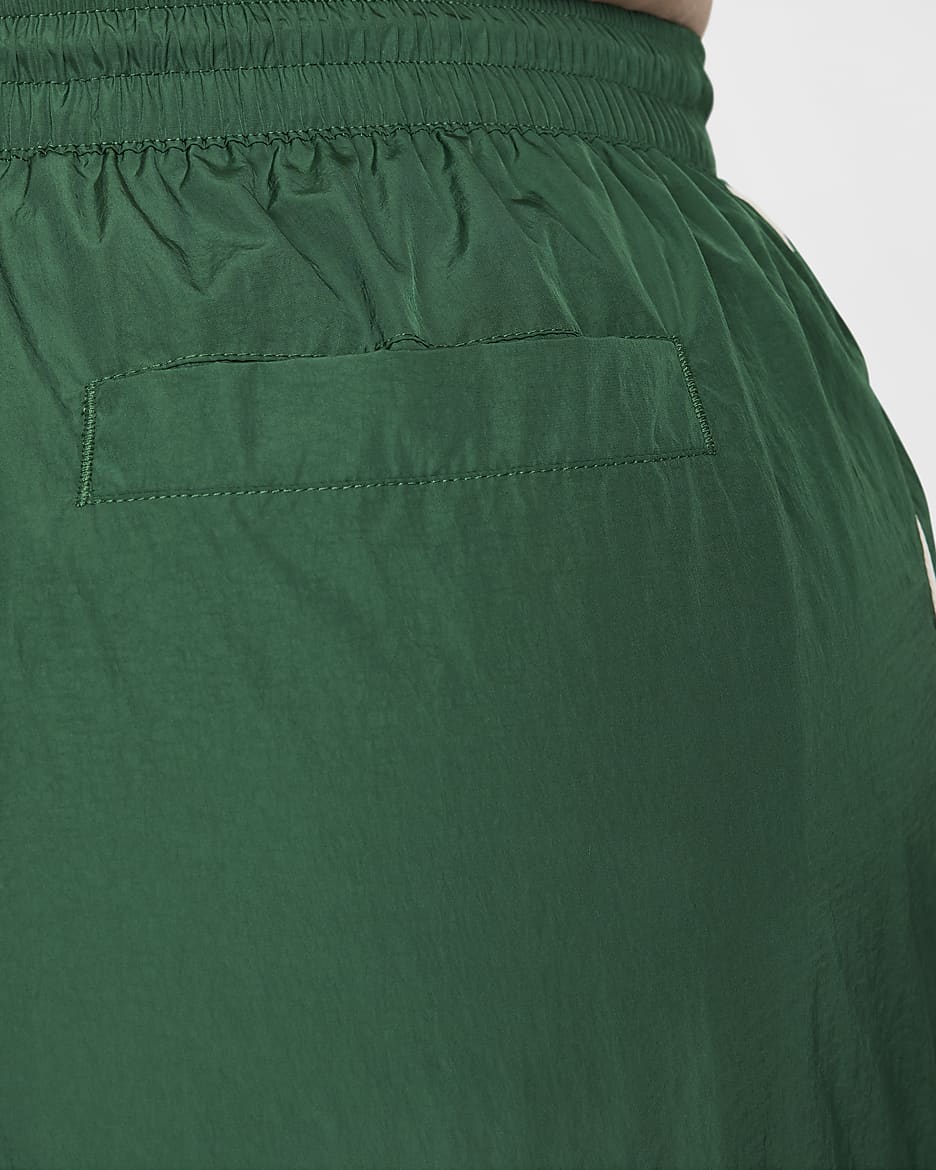 Nike Windrunner Women's High-Waisted Woven Open-Hem Trousers (Plus Size) - Gorge Green/Sail