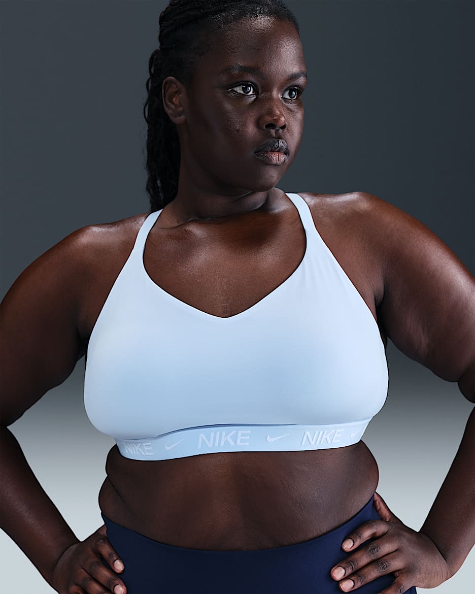 Nike Indy Light Support Women's Padded Adjustable Sports Bra (Plus Size) - Celestine Blue