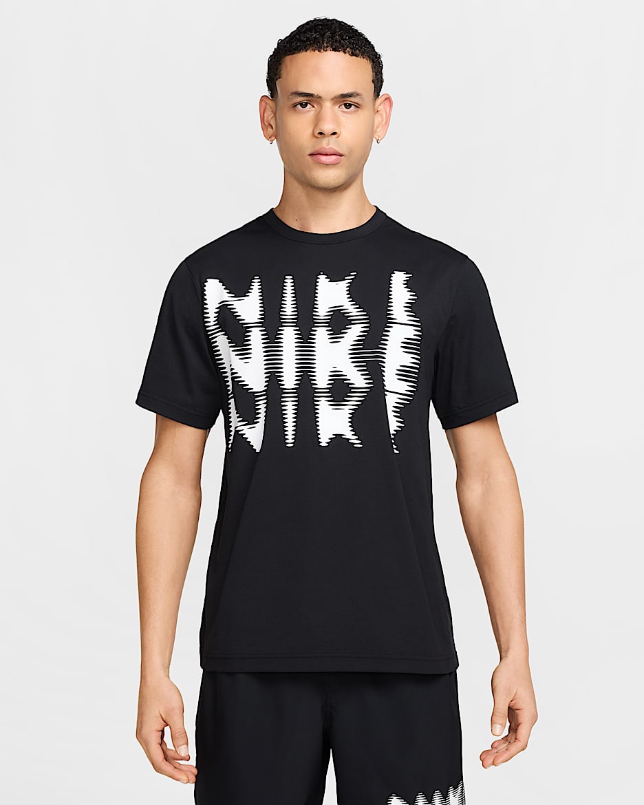 Playera de fitness de manga corta Dri-FIT UV para hombre Nike Hyverse - Negro/Blanco