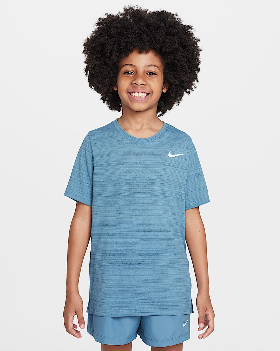 Nike Dri-FIT Miler Trainingsoberteil für ältere Kinder (Jungen) - Smokey Blue