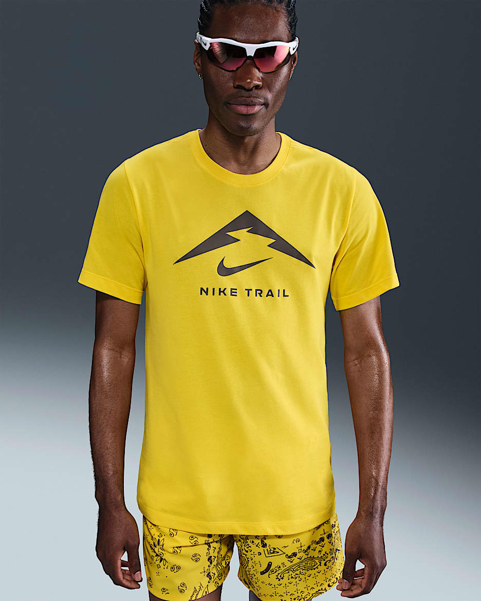 Playera de trail running para hombre Nike Dri-FIT - Relámpago/Relámpago