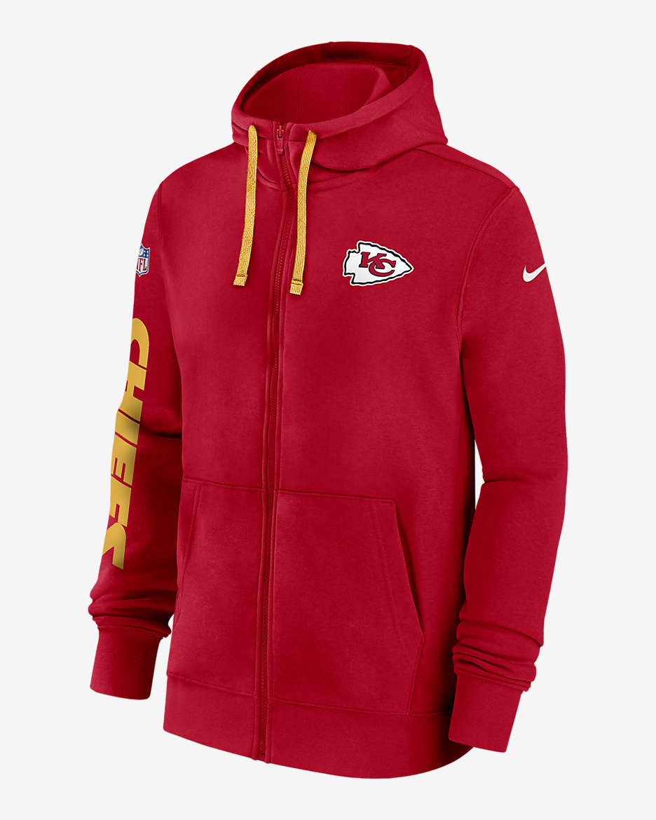 Kansas City Chiefs Sideline Team Issue Club Men's Nike Full Zip Hoodie - Red