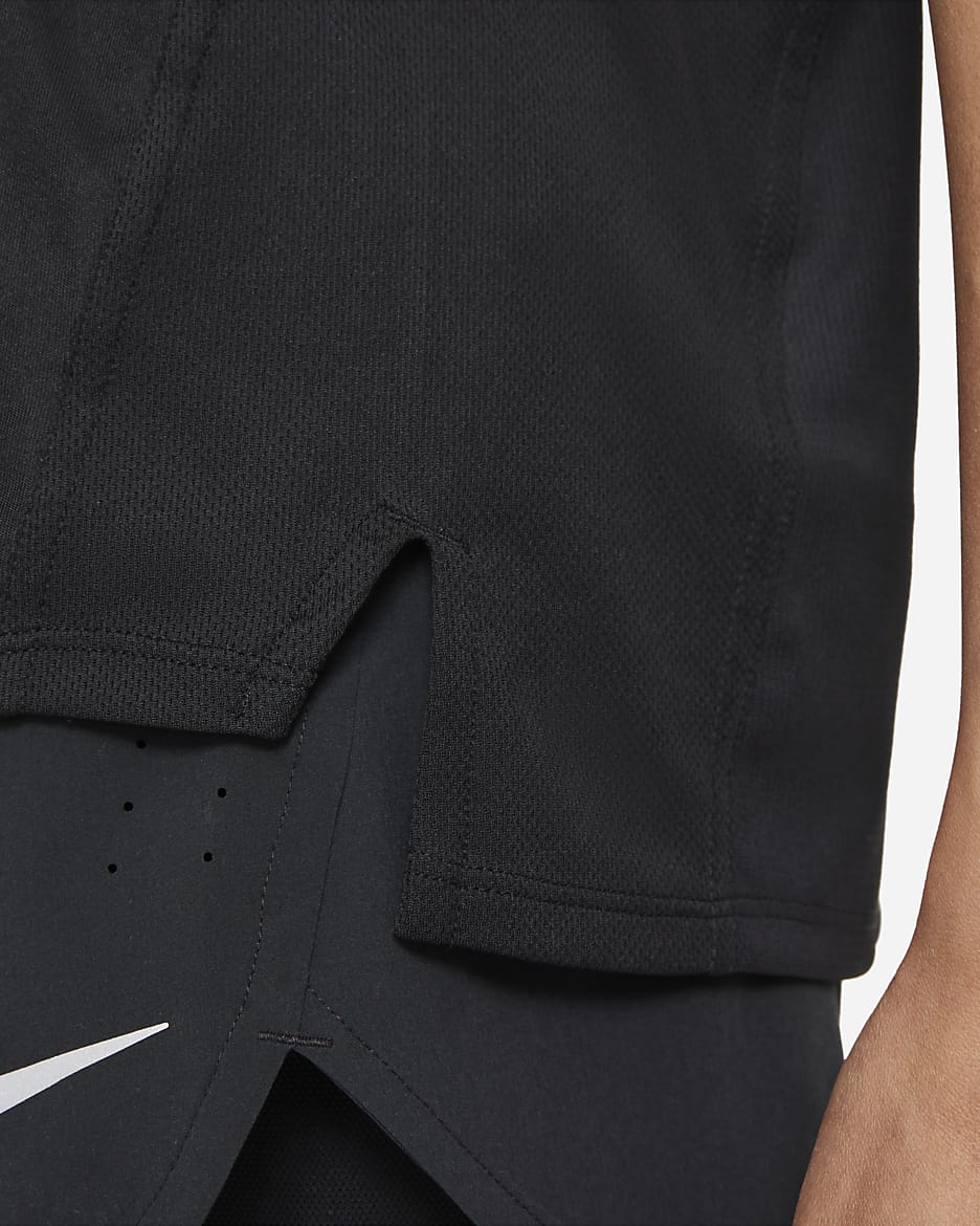 Nike Dri-FIT Race rövid ujjú női futófelső - Fekete