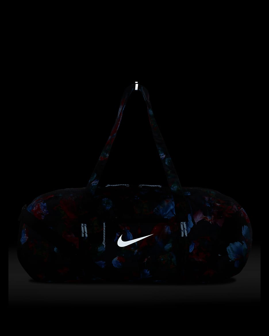 Nike Printed Stash Duffel (21L) - Black/Black/White