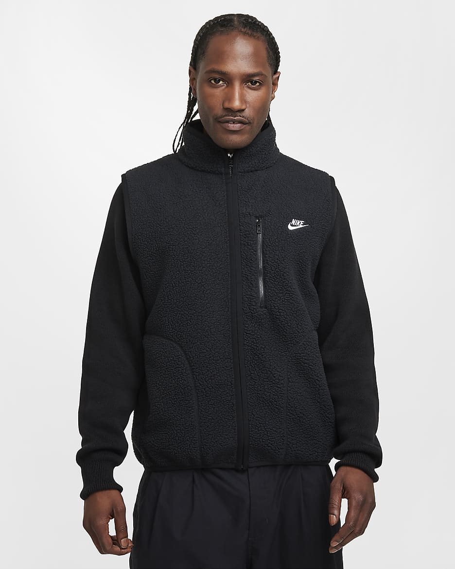 Chaleco acondicionado para el invierno para hombre Nike Sportswear Club - Negro/Blanco
