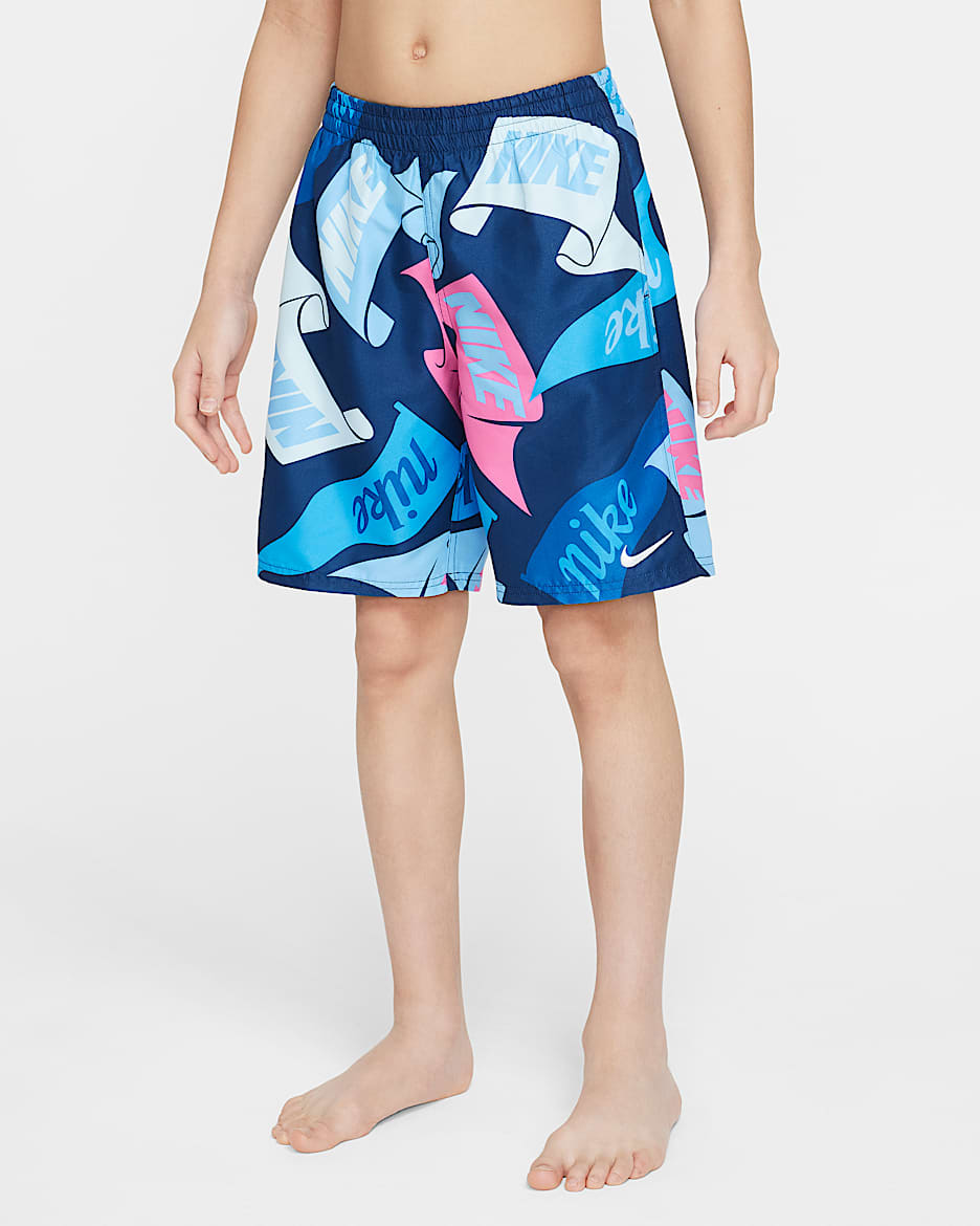 Traje de baño tipo short de voleibol con forro interior de 18 cm Nike Swim Breaker para niños talla grande - Azul marino medianoche
