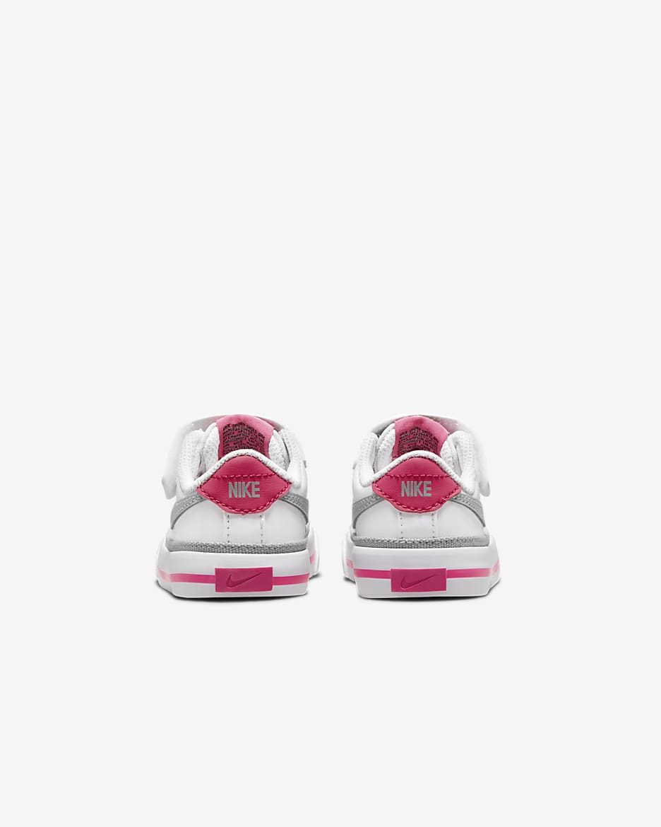 NikeCourt Legacy Baby/Toddler Shoes - White/Pink Prime/Kumquat/Light Smoke Grey