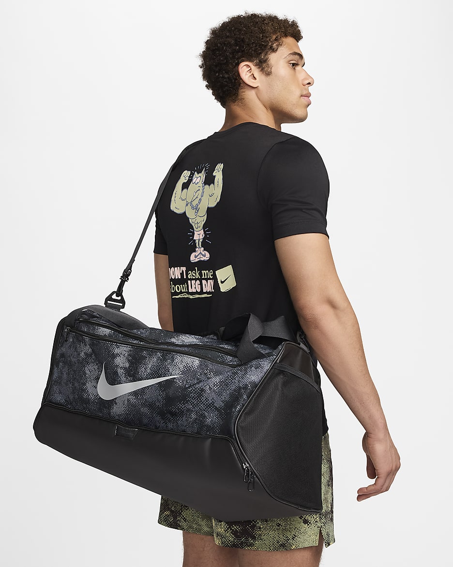 Nike Brasilia Duffel Bag (Medium, 60L) - Iron Grey/Black/Light Smoke Grey