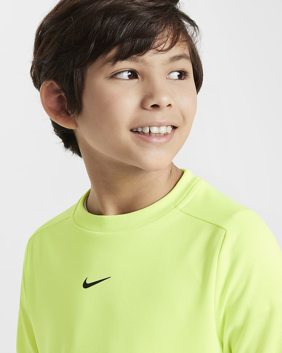 Playera de entrenamiento con gráfico Dri-FIT Nike Multi para niño talla grande - Volt/Negro