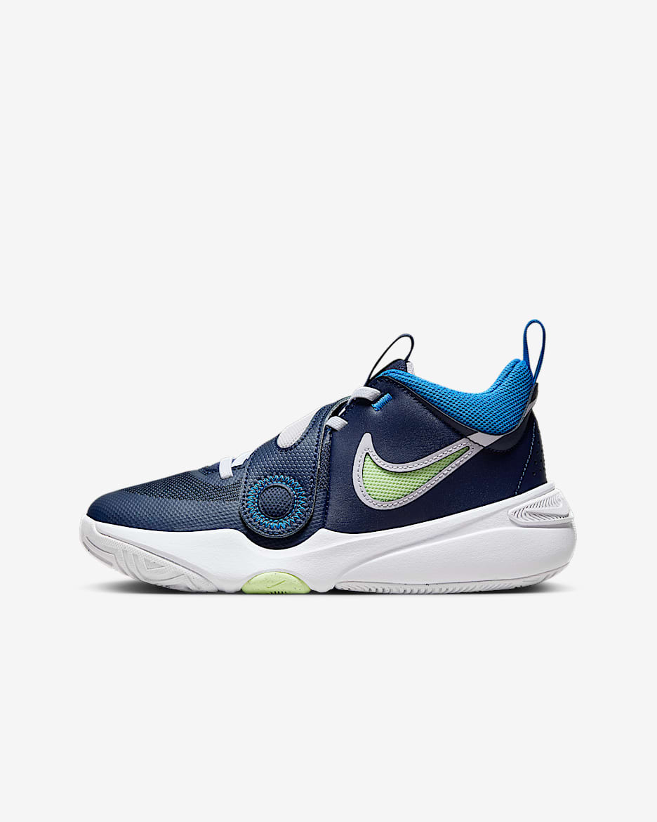 Nike Team Hustle D 11 Big Kids' Basketball Shoes - Midnight Navy/Light Photo Blue/Barely Grape/Barely Volt