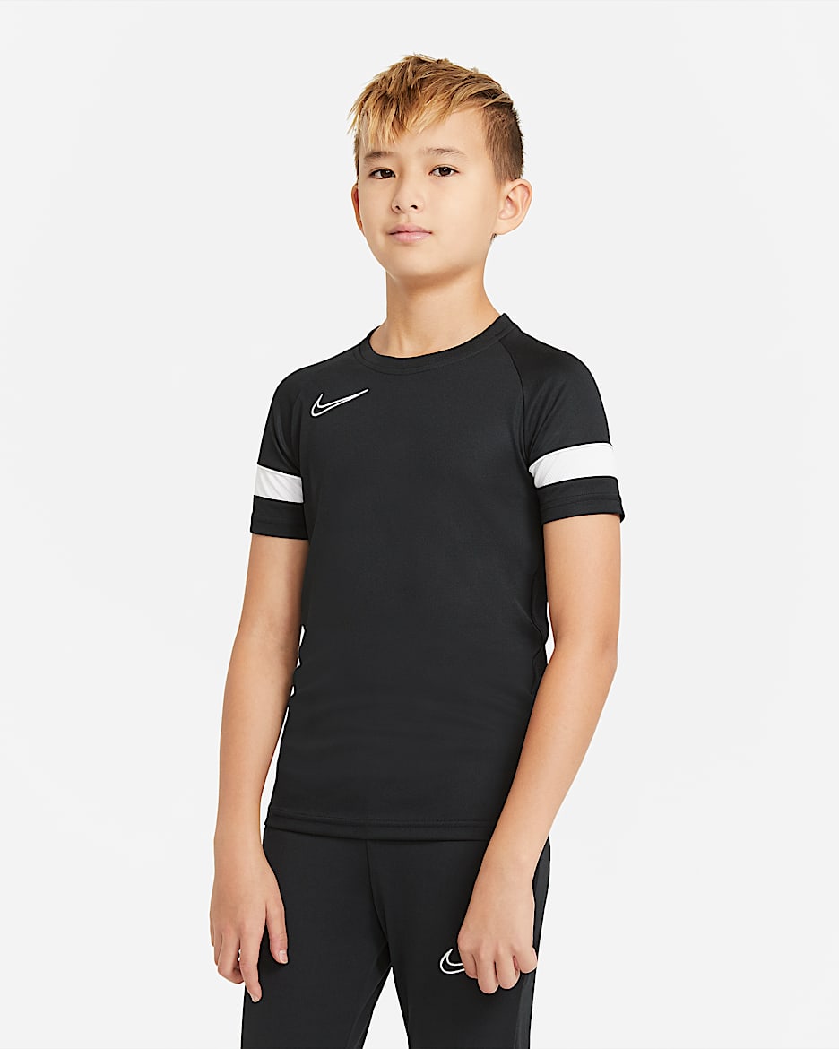 ナイキ Dri-FIT アカデミー ジュニア ショートスリーブ サッカートップ - ブラック/ホワイト/ホワイト/ホワイト