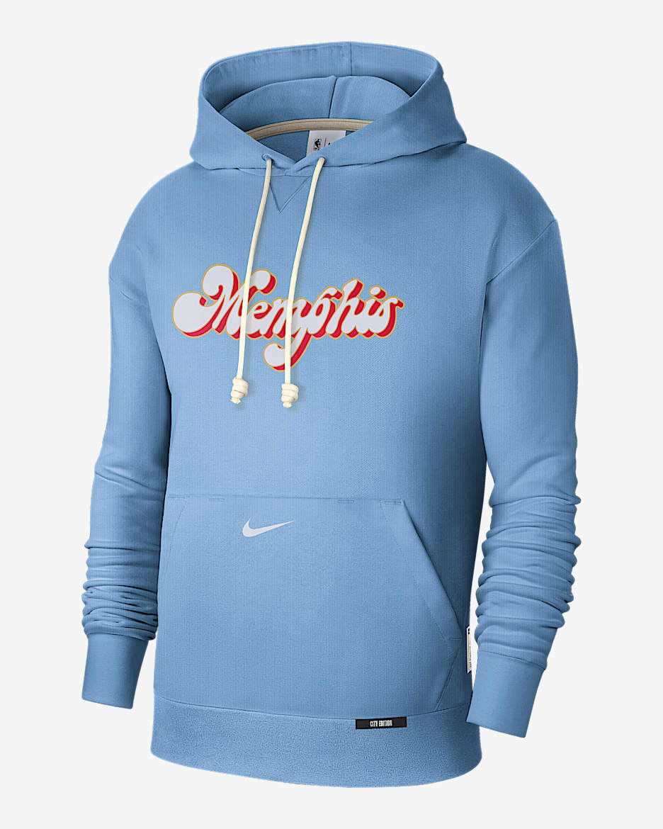 Memphis Grizzlies Standard Issue City Edition Men's Nike Dri-FIT NBA Courtside Hoodie - Light Blue/White