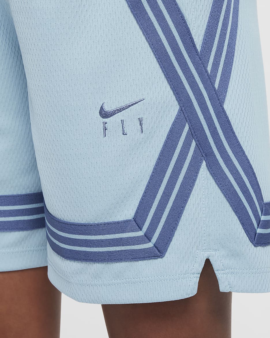 Nike Fly Crossover Big Kids' (Girls') Basketball Shorts - Denim Turquoise/Mystic Navy