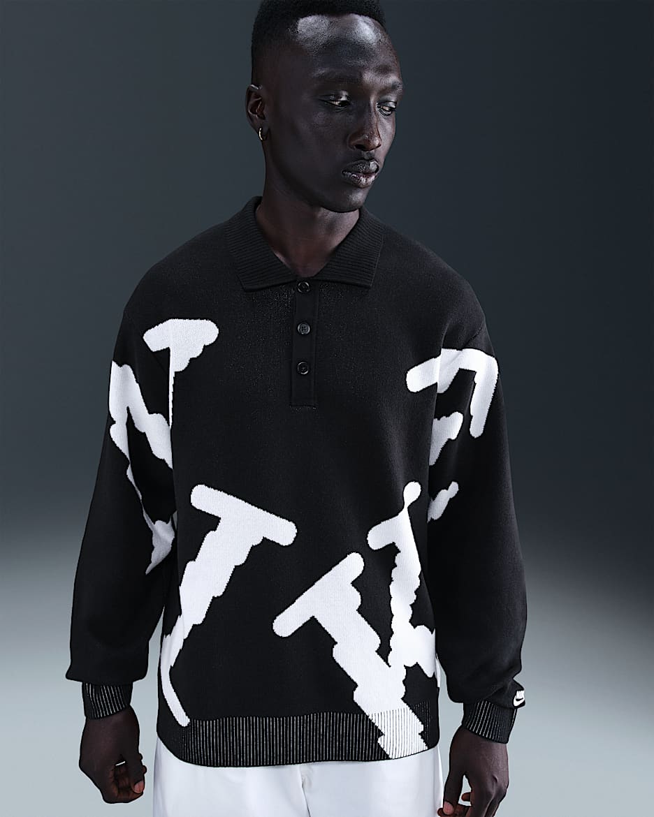 Nike Sportswear Club Men's Rugby Top - Black/White/White