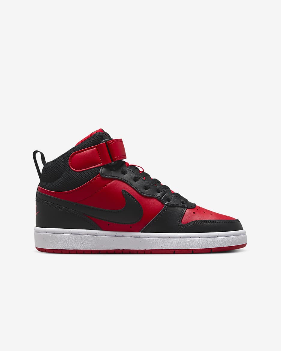 Scarpa Nike Court Borough Mid 2 - Ragazzo/a - University Red/Bianco/Nero