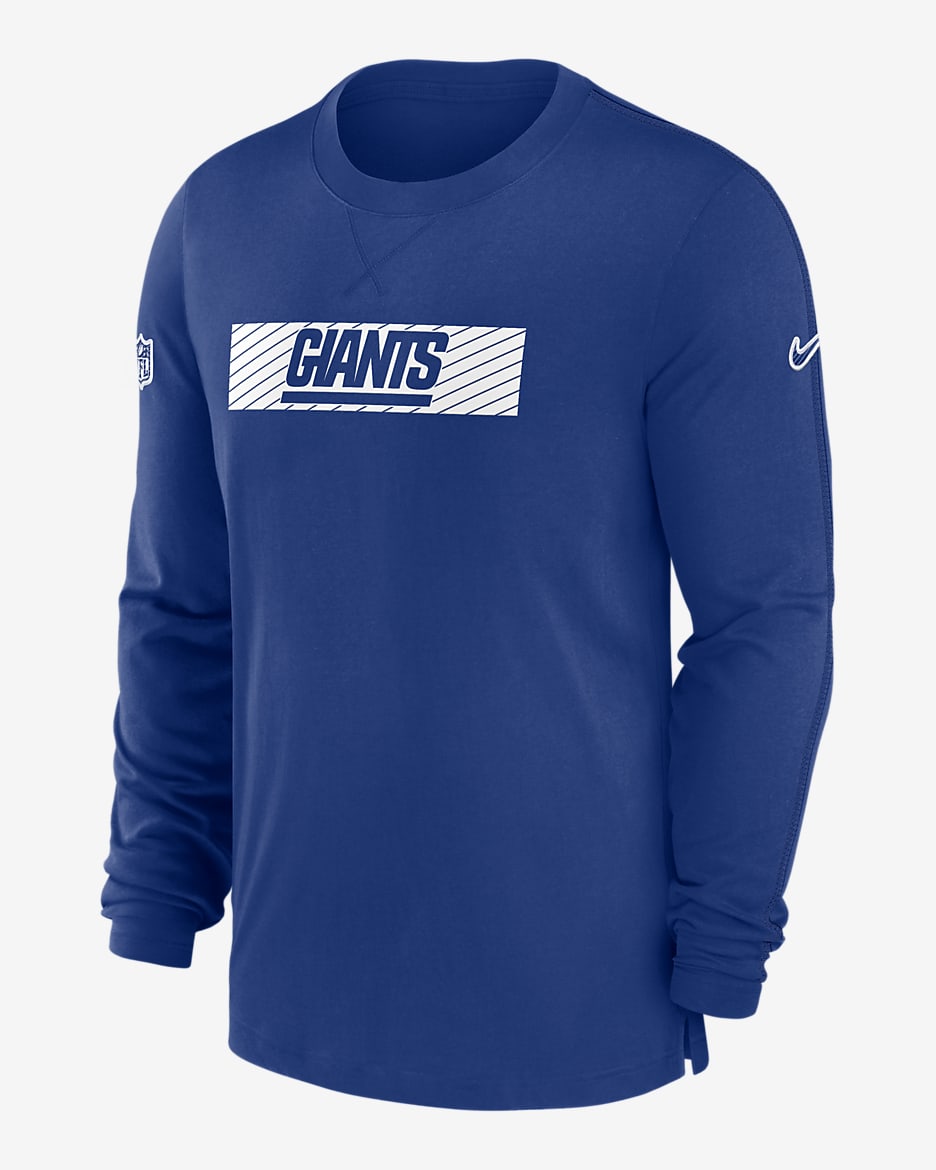 New York Giants Sideline Player Team Issue Men’s Nike Dri-FIT Long-Sleeve Top - Royal