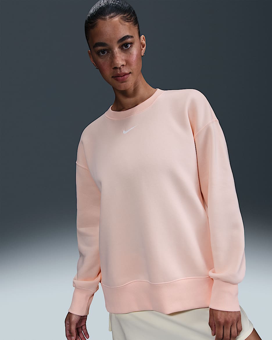 Nike Sportswear Phoenix Fleece Women's Oversized Crew-Neck Sweatshirt - Washed Coral/Sail