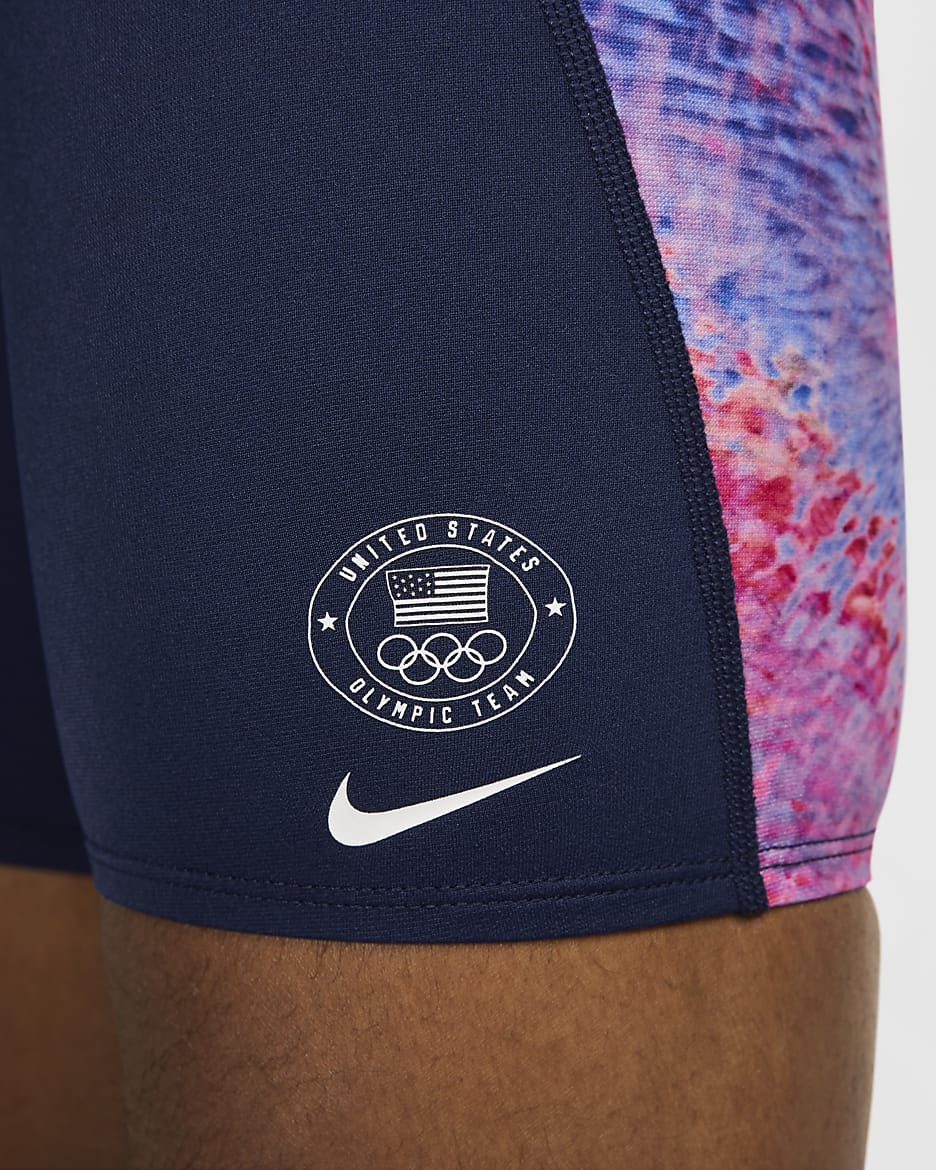 Nike Swim Cloud Team USA Men's HydraStrong Print Jammer - Multi-Color