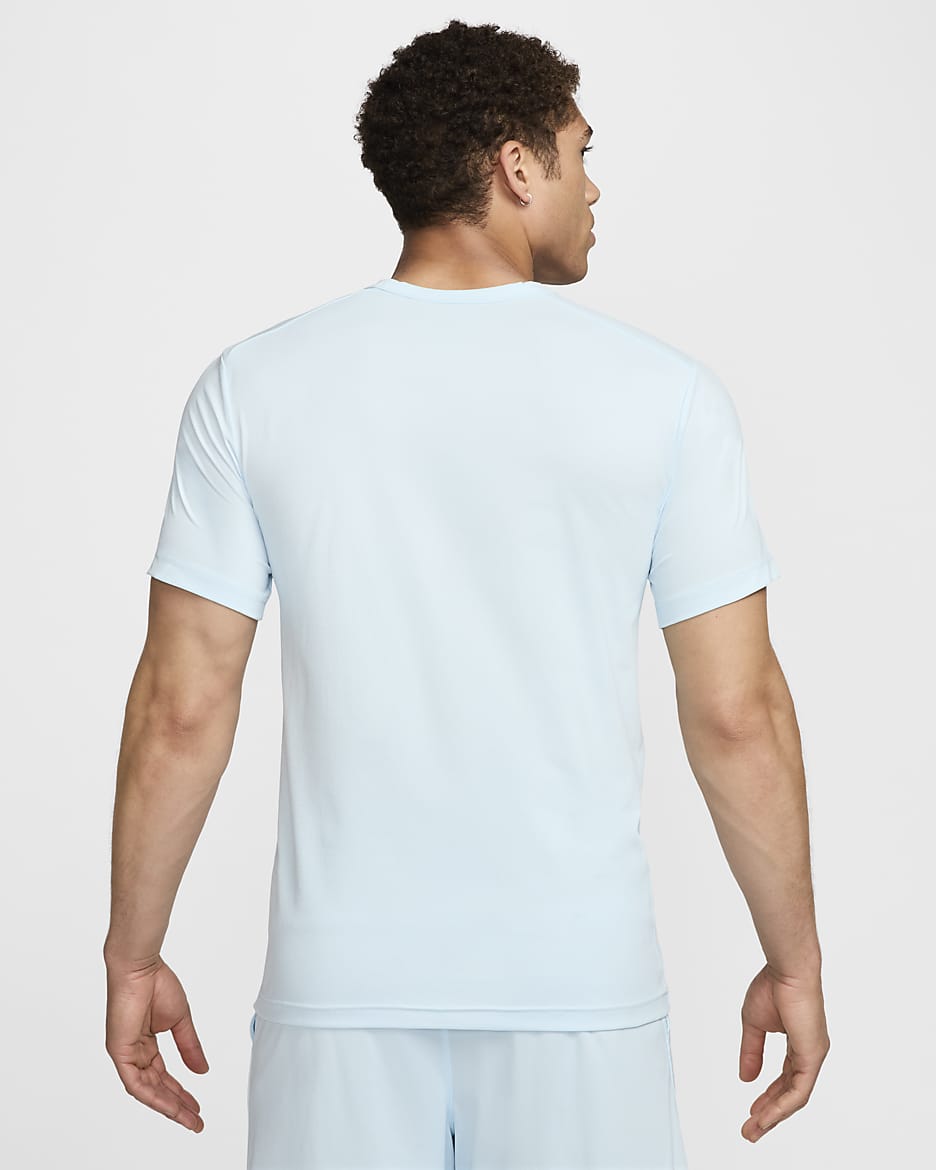 Nike Hyverse Dri-FIT UV multifunctionele herentop met korte mouwen - Glacier Blue/Zwart