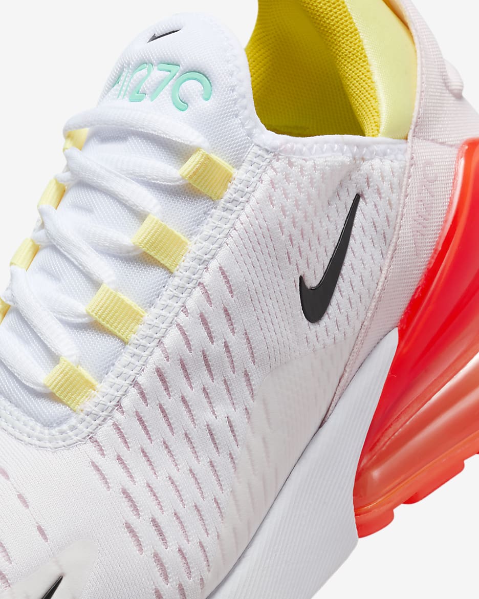 Nike Air Max 270 Women's Shoes - White/Bright Crimson/Pink Foam/Black