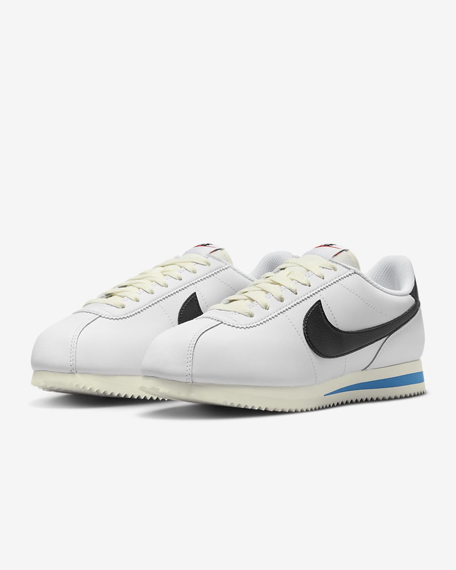 Dámské boty Nike Cortez Leather - Bílá/Light Photo Blue/Sail/Černá