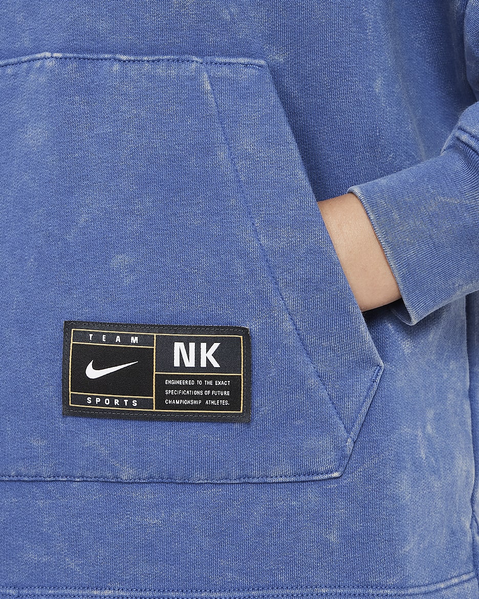 Dzianinowa bluza z kapturem dla dużych dzieci Nike Culture Of Basketball - Mystic Navy/Denim Turquoise/Mystic Navy