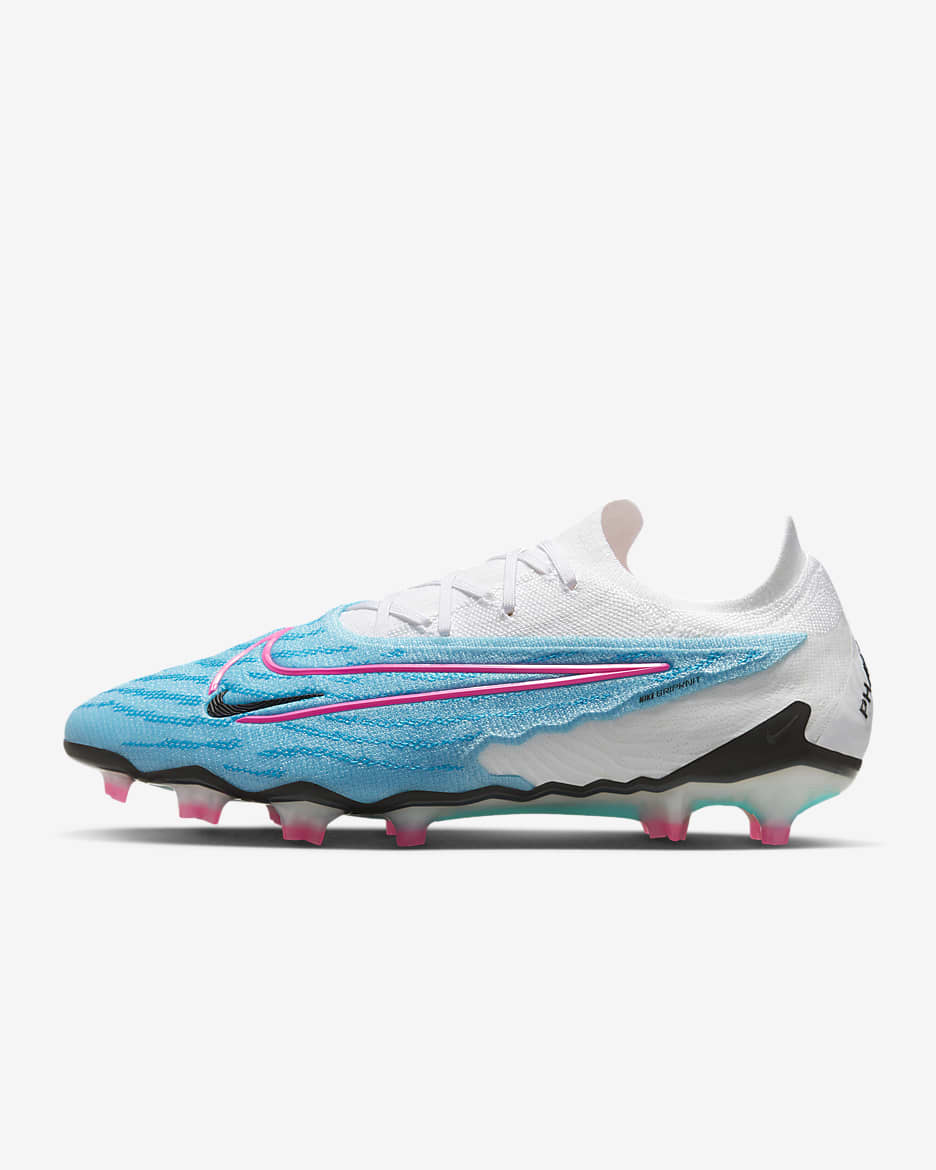 Nike Phantom GX Elite Firm-Ground Low-Top Soccer Cleat - Baltic Blue/White/Laser Blue/Pink Blast